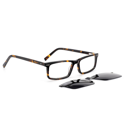 armazones rectangulares de color carey con imanes de sol o clips polarizados #color_carey