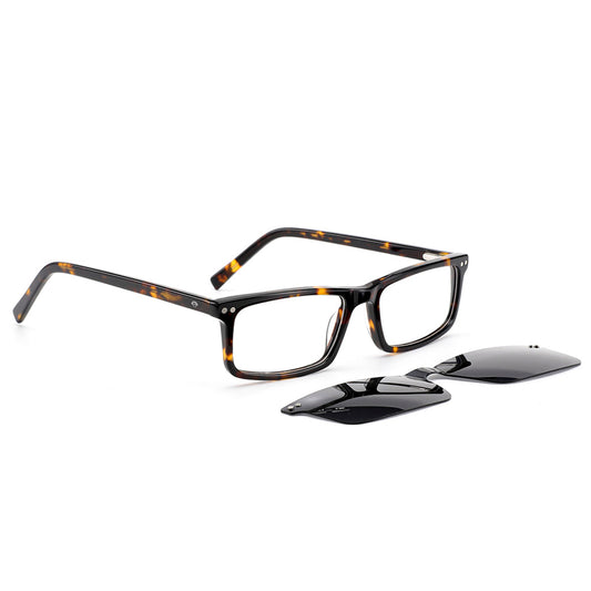 armazones rectangulares de color carey con imanes de sol o clips polarizados #color_carey