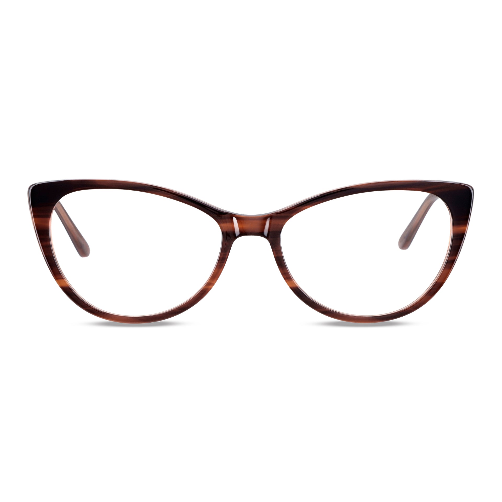 Vista frontal Emily lentes con filtro azul color marrón #color_brown