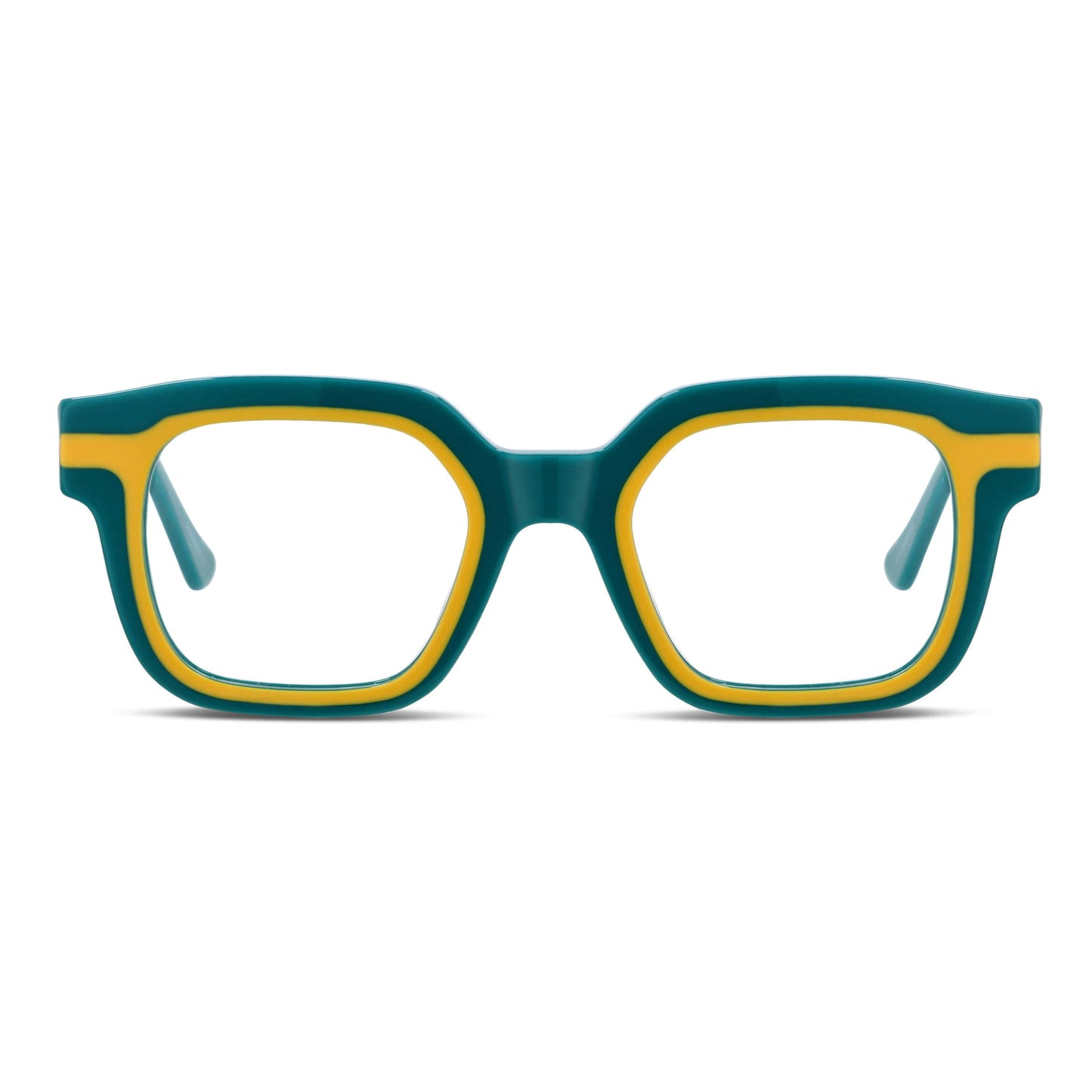 Vista frontal de Ibiza lentes ópticos hombre color verde #color_verde