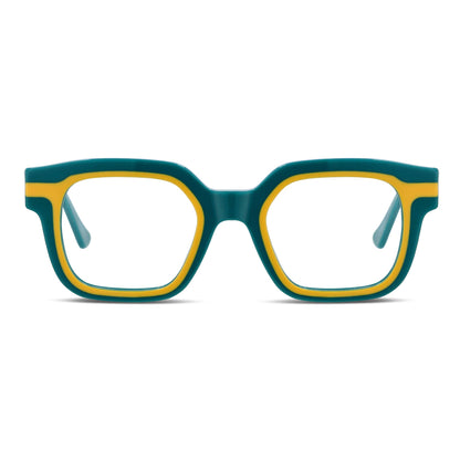 Vista frontal de Ibiza lentes ópticos hombre color verde #color_verde
