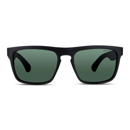 gafas de plastico reciclado de color negro y cristales g15 grises bonoboss para hombre y mujer de cara redonda grande  #color_g15