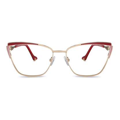 Sabrina lentes ópticos rojo vista frontal para mujer #color_rojo
