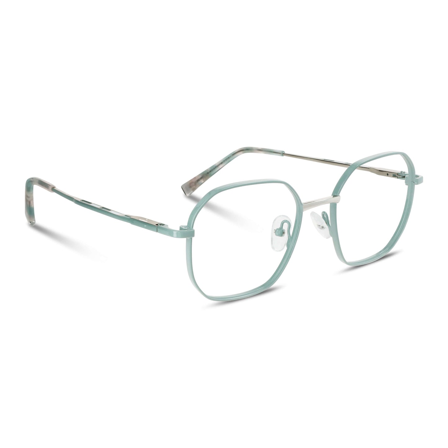 Vista frontal de Galápagos Stainless gafas ópticos color verde para mujer #color_verde