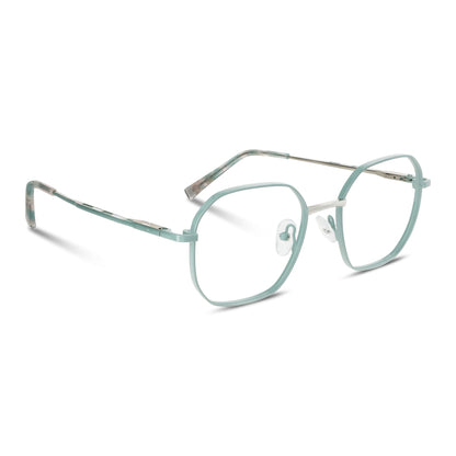 Vista frontal de Galápagos Stainless gafas ópticos color verde para mujer #color_verde