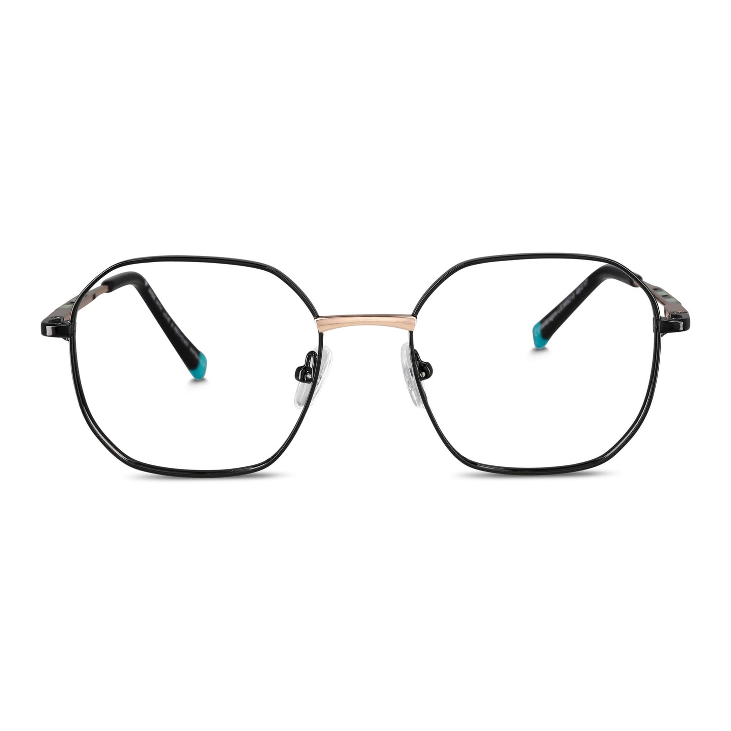 Galápagos Stainless anteojos ópticos color negro de frente con receta óptica #color_negro