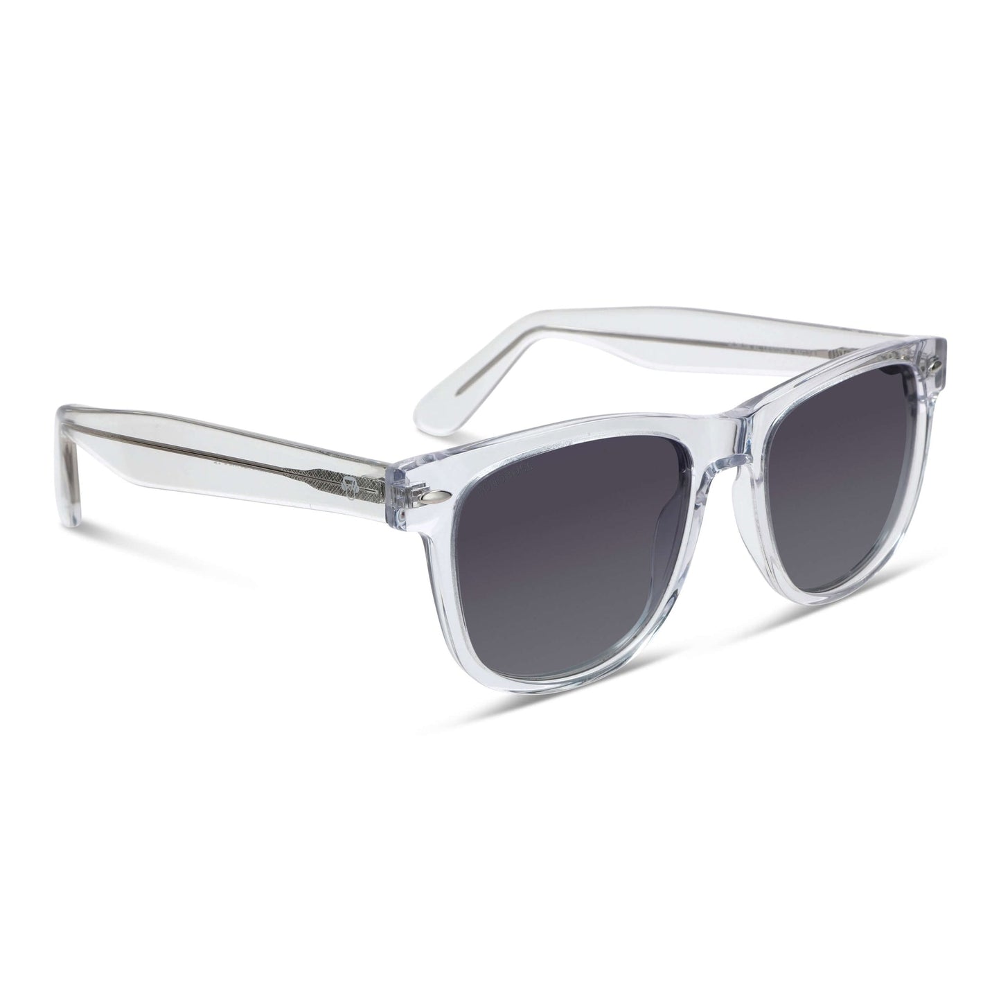 anteojos lentes de sol polarizados de color negro forma clásica para hombre y mujer de cara redonda con o sin receta optica grandes tamaño XL #color_transparente