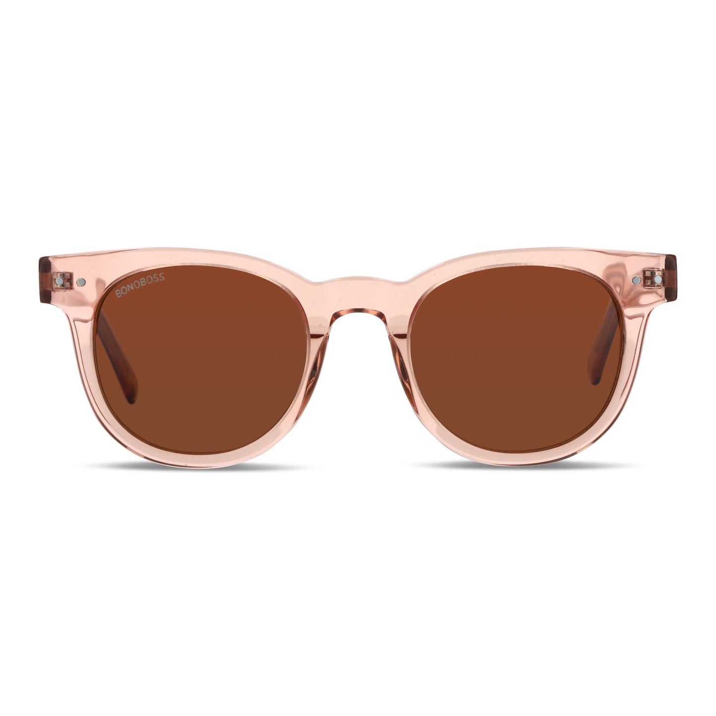 lentes anteojos de sol polarizados redondos damasco cristal color café para hombre y mujer #color_lightsalmon