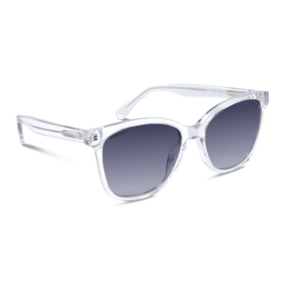 Tiare ❀ anteojos de sol marco transparente de frente con madera natural #color_transparente