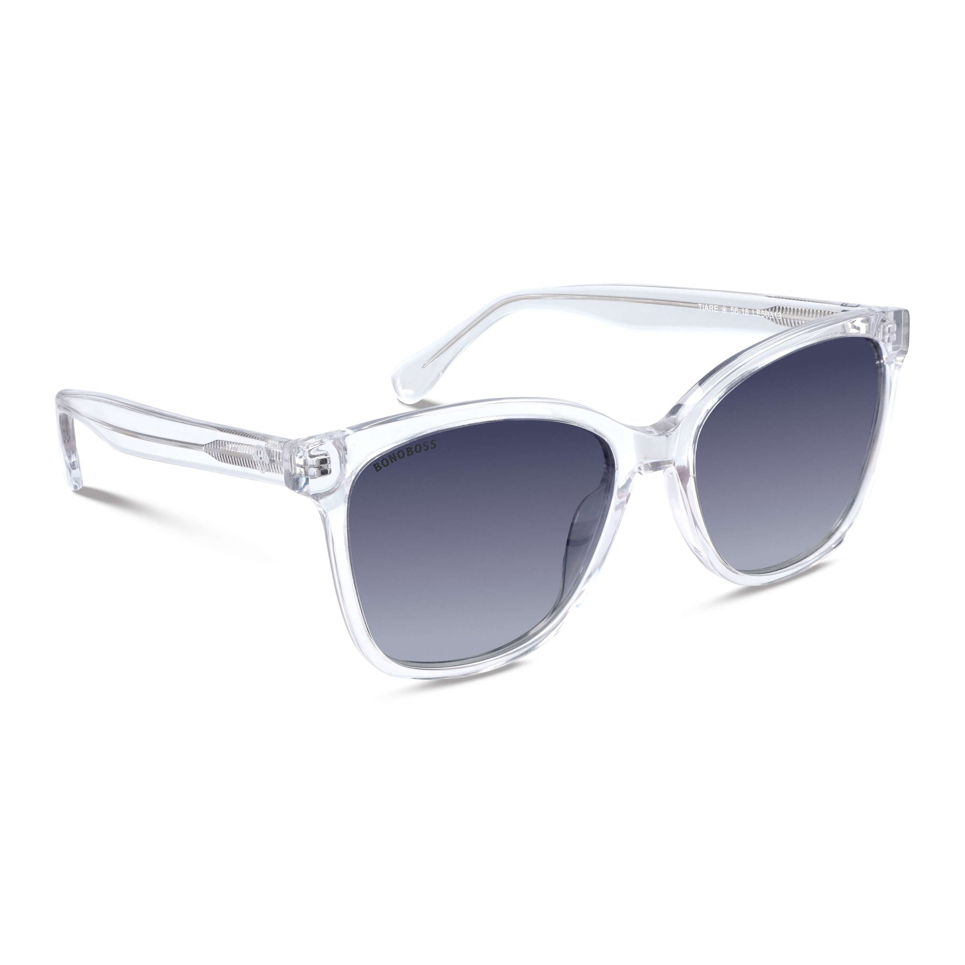 Tiare ❀ anteojos de sol marco transparente de frente con madera natural #color_transparente