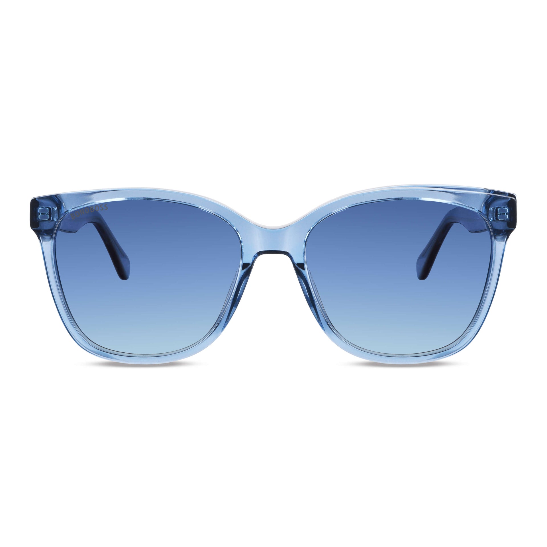 Frontal Tiare ❀ lentes de sol hombre azul vibrante plástico reciclado #color_azul