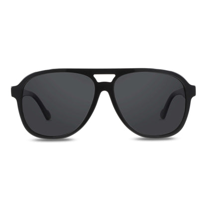 Orson lentes de sol UV400 negro vista angulada 3/4 para mujer #color_negro