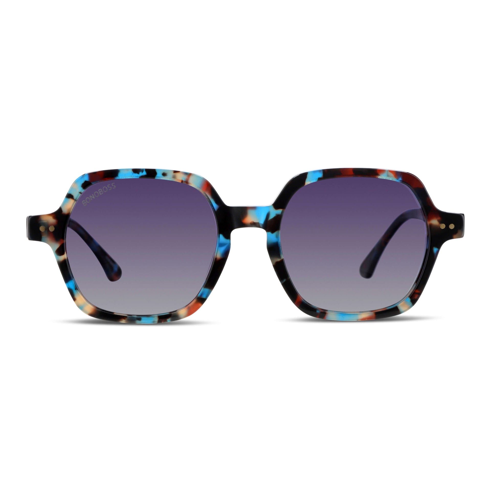 anteojos de sol color azul cuadrados con lentes de color café polarizados para hombre y mujer con o sin receta optica #color_azul