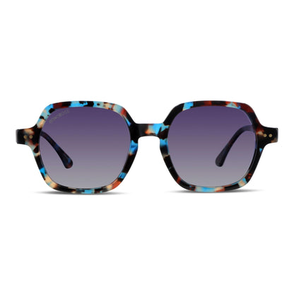 anteojos de sol color azul cuadrados con lentes de color café polarizados para hombre y mujer con o sin receta optica #color_azul