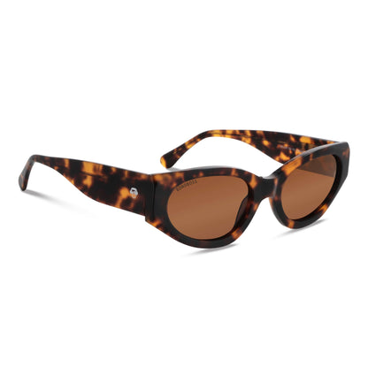 anteojos lentes de sol agatados para mujer de cara redonda grande polarizados con o sin receta optica vista angulada color carey con lentes cafe oscuros #color_carey