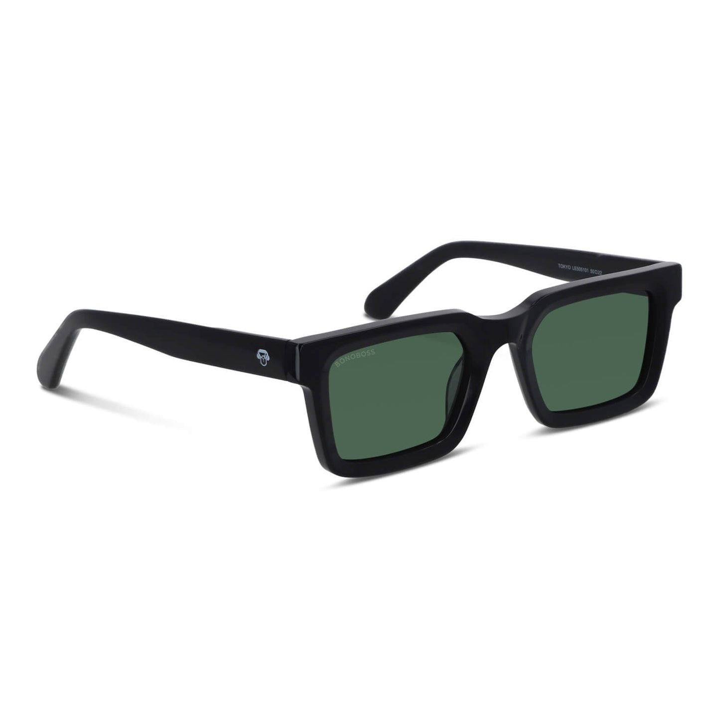anteojos de sol polarizados para hombre y mujer rectangulares de color negro cristal g15 grandes para cara redonda  #color_negro
