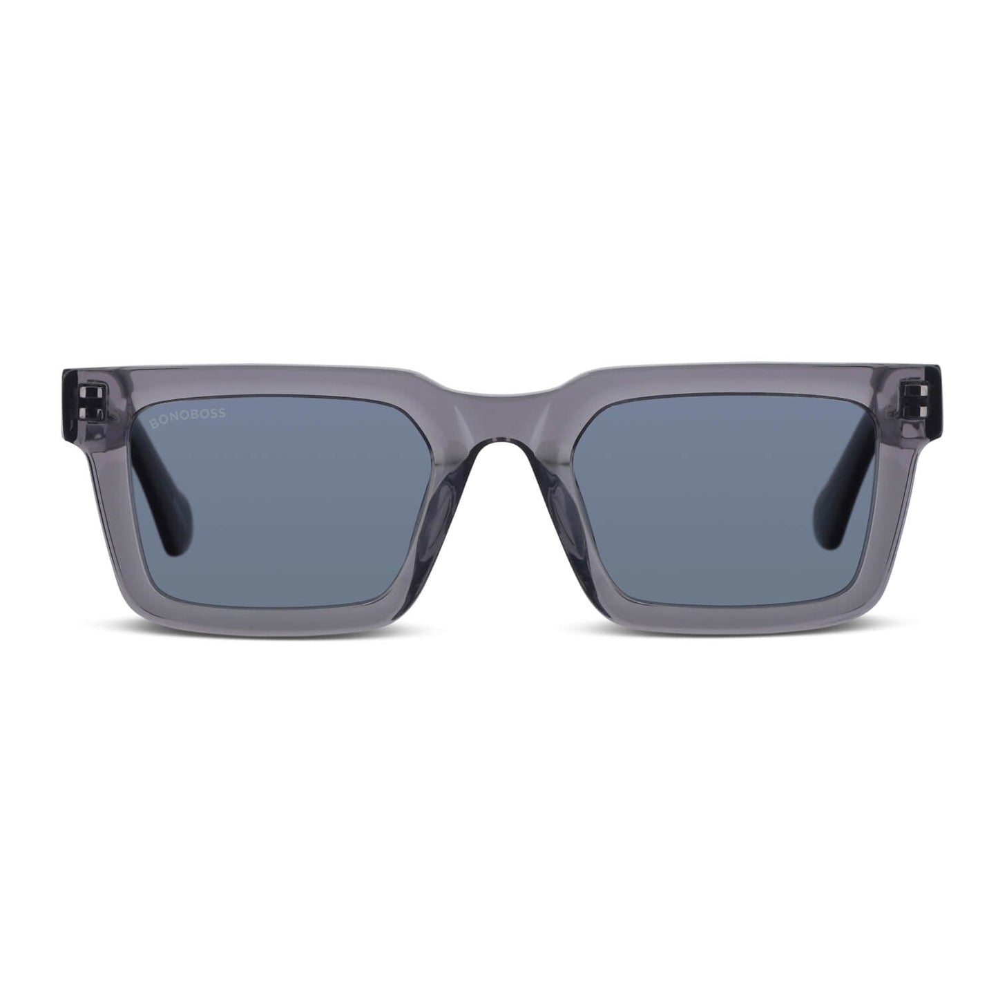anteojos de sol polarizados para hombre y mujer rectangulares de color transparente cristal azul  grandes para cara redonda  #color_transparente-gris