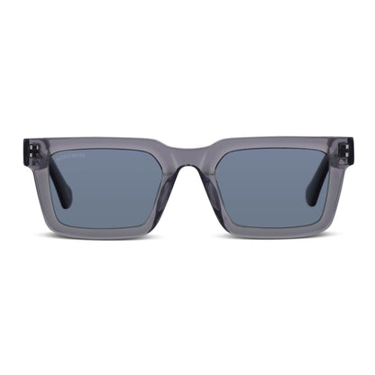 anteojos de sol polarizados para hombre y mujer rectangulares de color transparente cristal azul  grandes para cara redonda  #color_transparente-gris