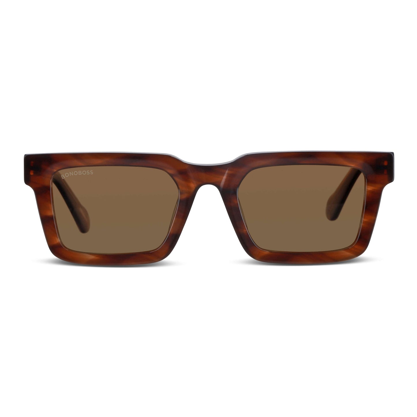 anteojos de sol polarizados para hombre y mujer rectangulares de color carey cristal café grandes para cara redonda  #color_brown