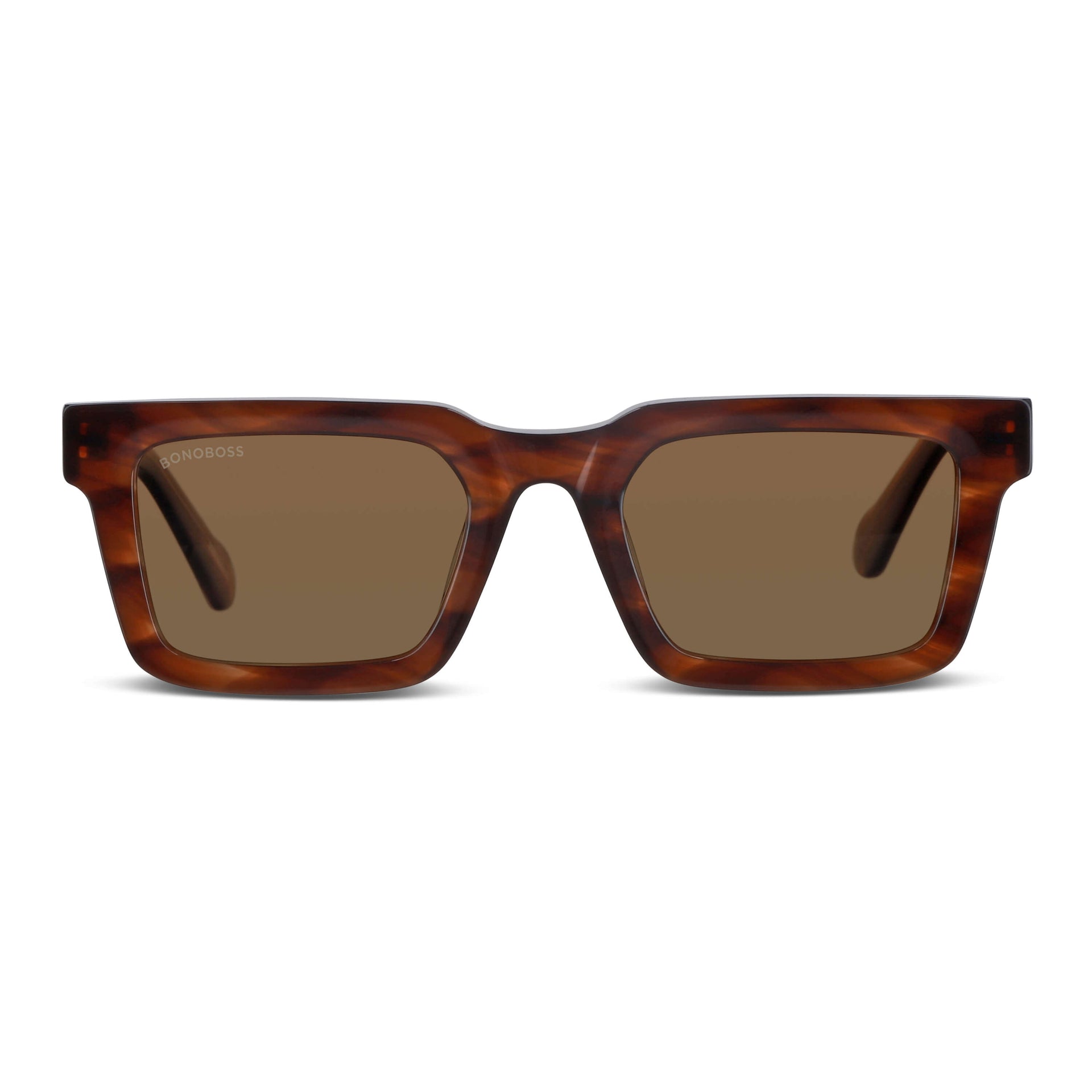 Tokyo anteojos de sol tono café de frente con madera natural #color_brown
