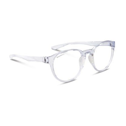 anteojos ópticos gafas con o sin receta optica armazones de plastico reciclado o acetato sustentable de color transparente vista lateral #color_transparente