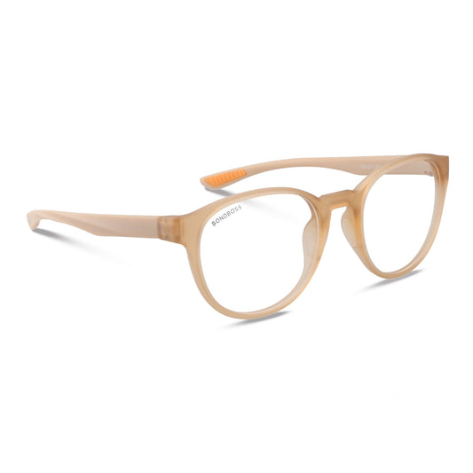 anteojos ópticos gafas con o sin receta optica armazones de plastico reciclado o acetato sustentable de color durazno vista lateral #color_peach