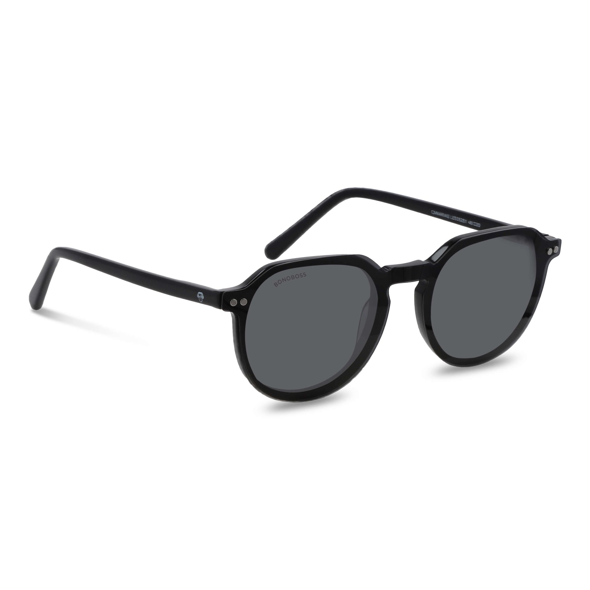 Canarias lentes de sol negro vista frontal para hombre y mujer #color_negro