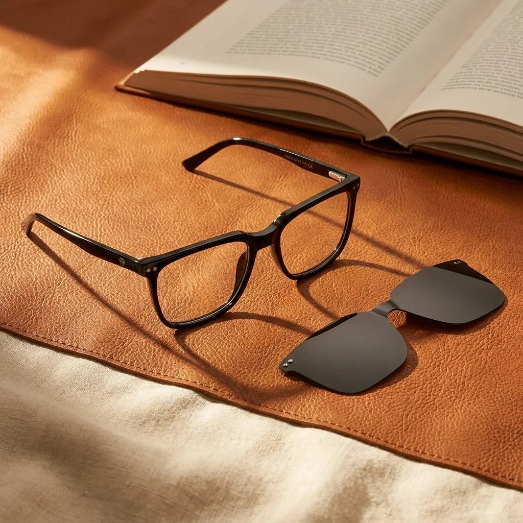 Bonoboss Selknam Clip Sol Negro - detalle armazon clip-on still life close-up #editorial_armazon #color_negro