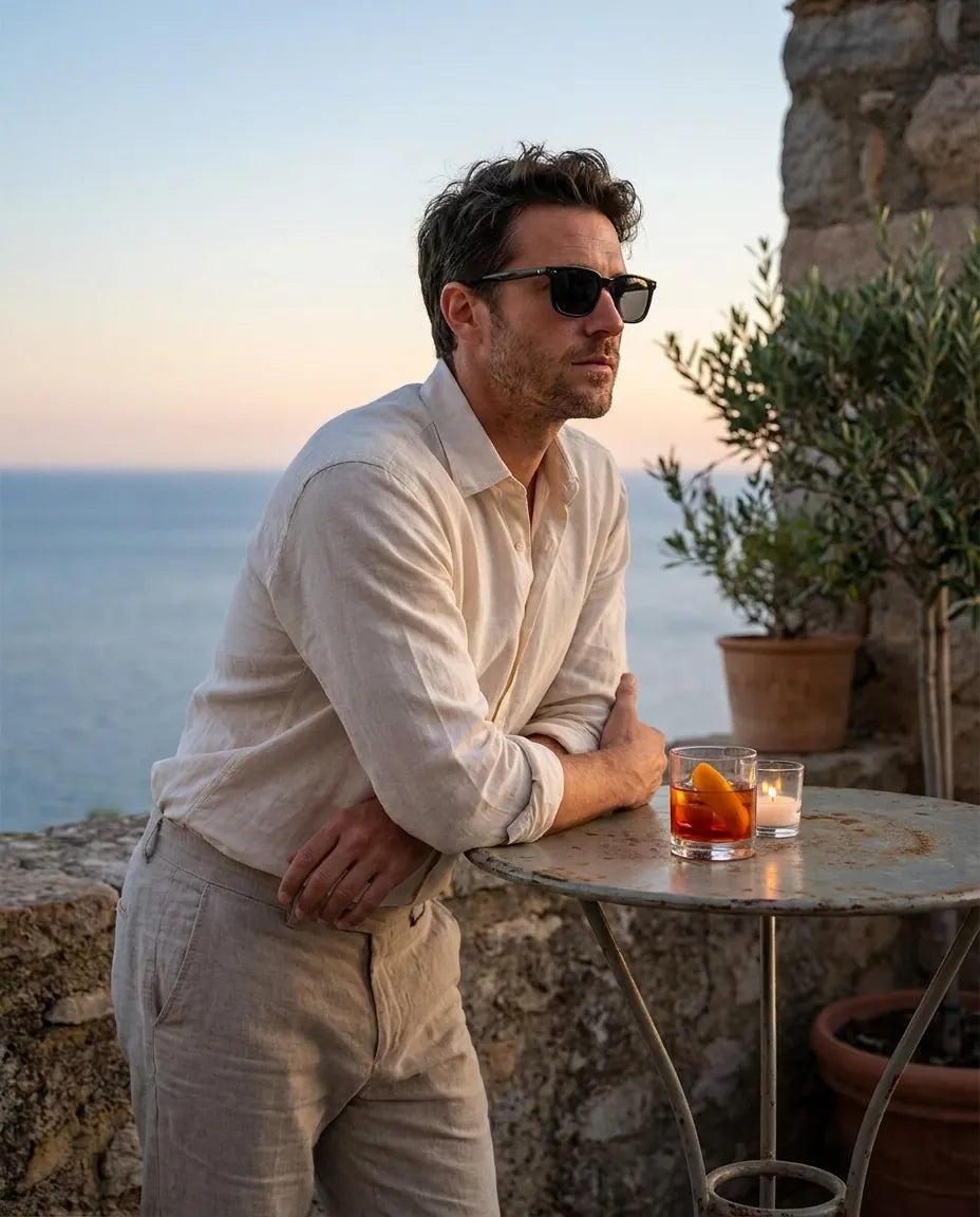 Bonoboss Selknam Clip Sol Negro - modelo aperitivo atardecer terraza blue hour #editorial_lifestyle2 #color_negro