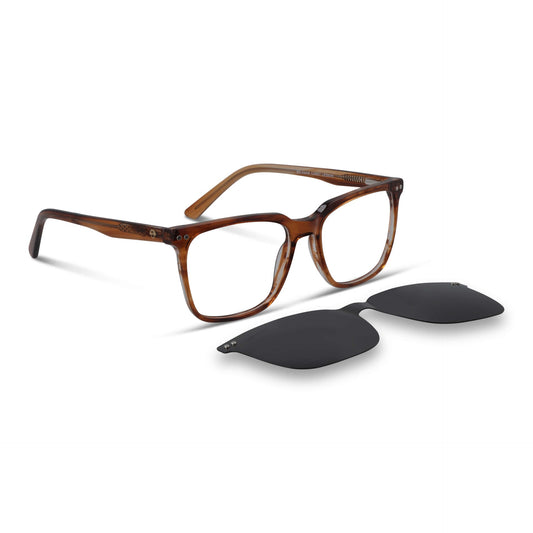 Selknam Clip Sol lentes clip on café vista frontal diseño universal #color_brown