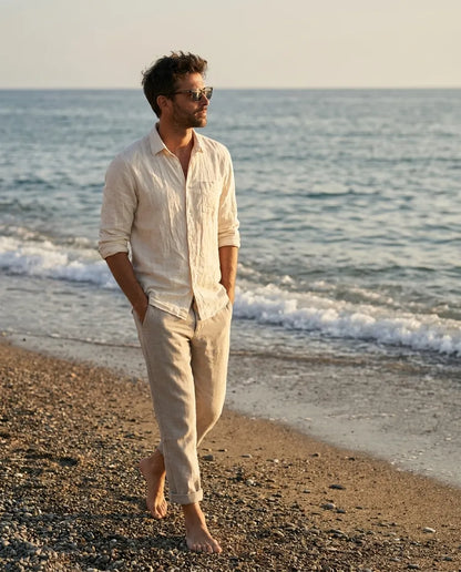 Bonoboss Selknam Clip Sol Gris - modelo playa atardecer caminata golden hour #editorial_lifestyle1 #color_gris