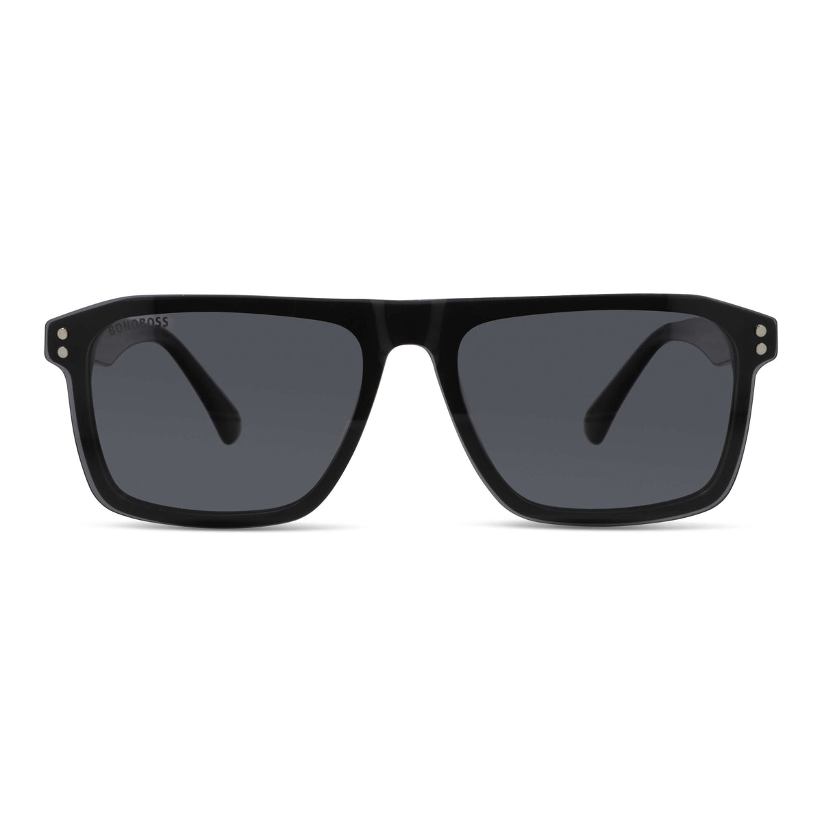 Vista frontal de Tom marcos ópticos color negro para hombre y mujer #color_negro