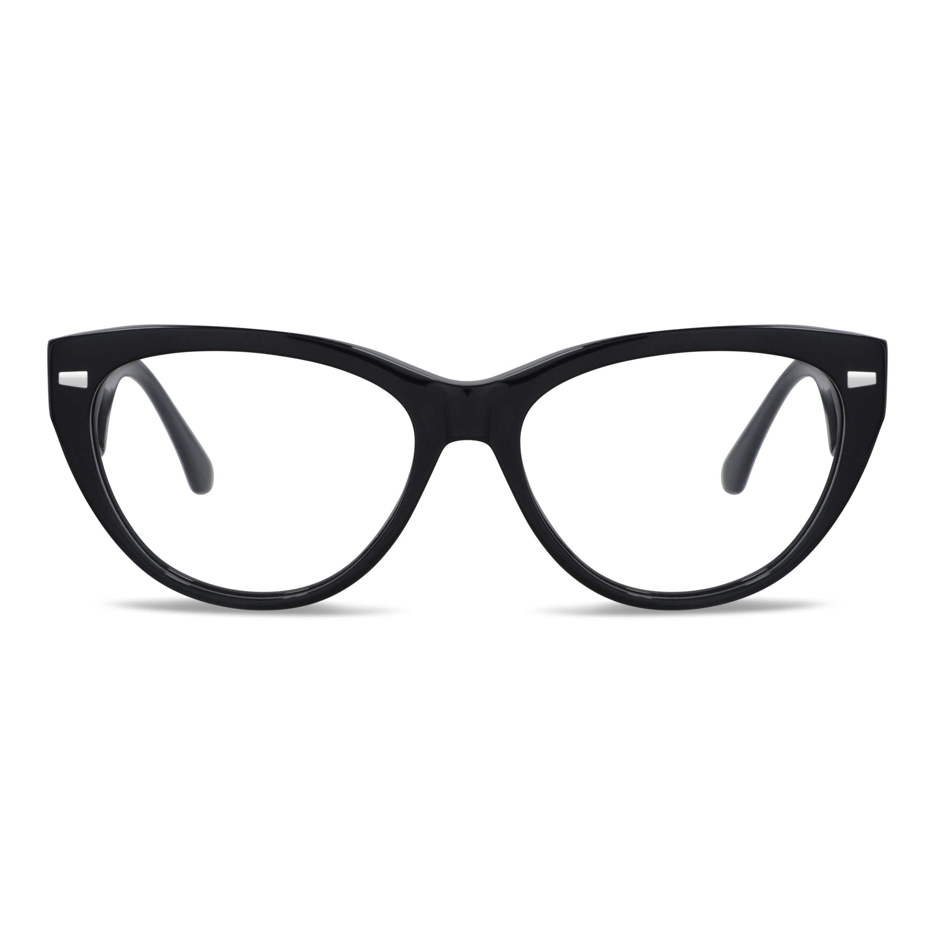 anteojos gafas opticas lentes armazones clip sol polarizado plastico acetato sustentable reciclado con receta moda hombre mujer vista frontal marcos opticos para mujer de cara redonda grande #color_negro