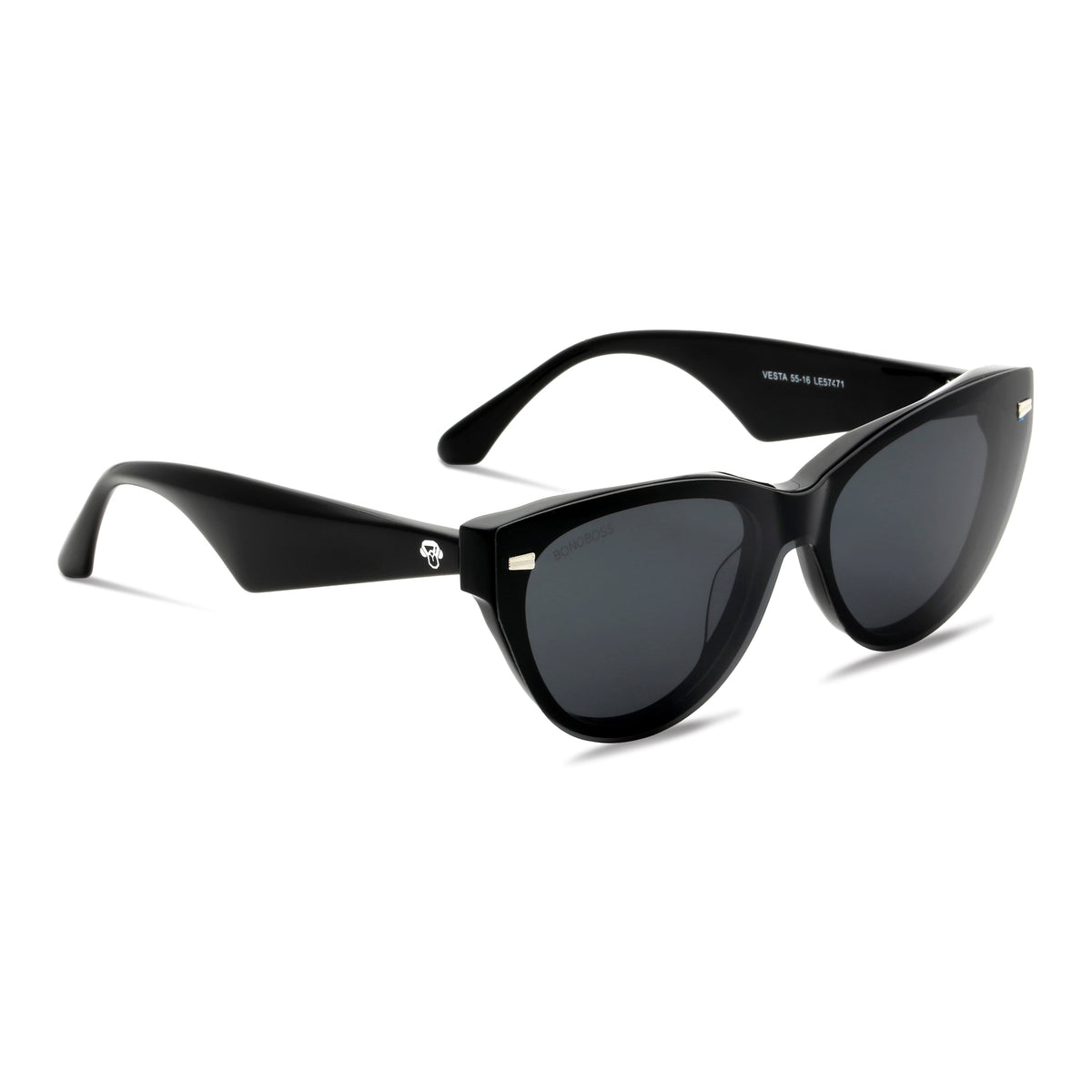Vista frontal de Vesta lentes clip on color negro para mujer #color_negro