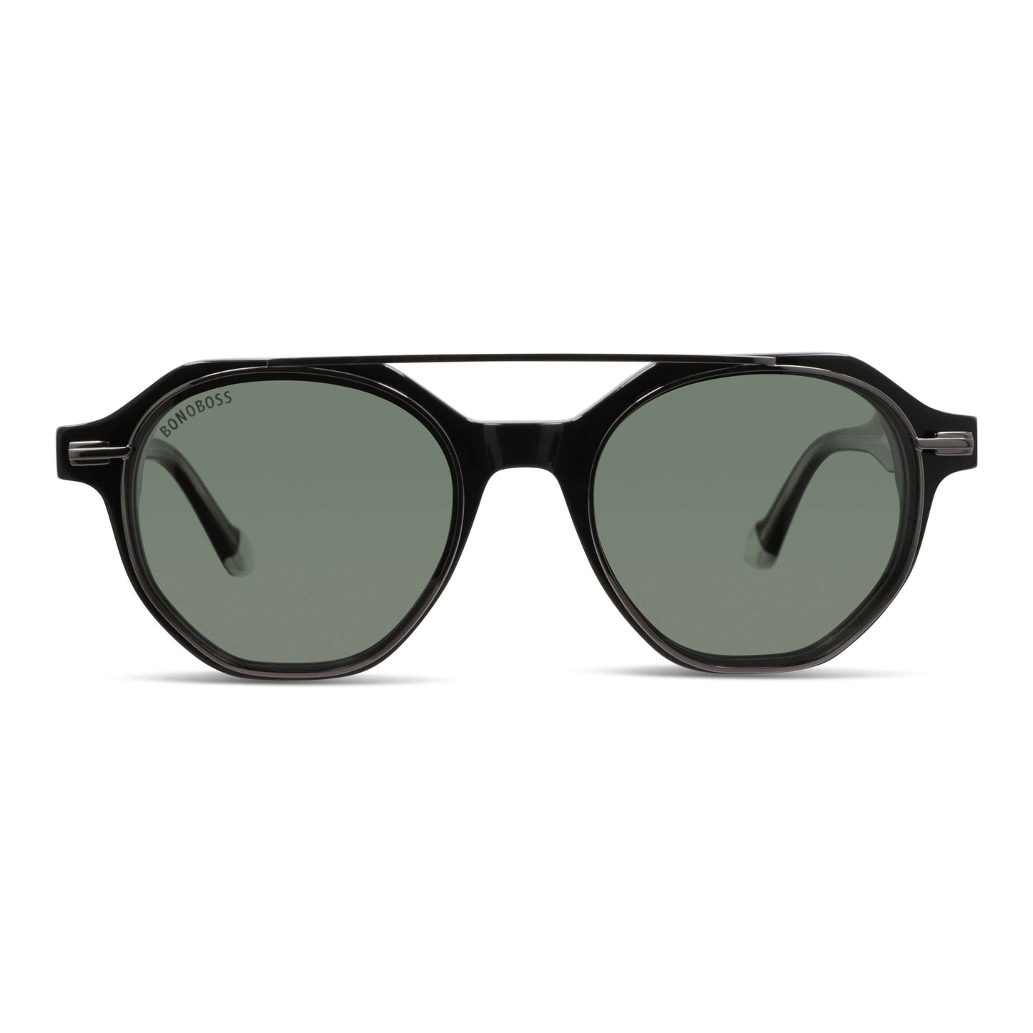 Frontal Hermes lentes de lectura mujer tono negro bio-acetato #color_negro