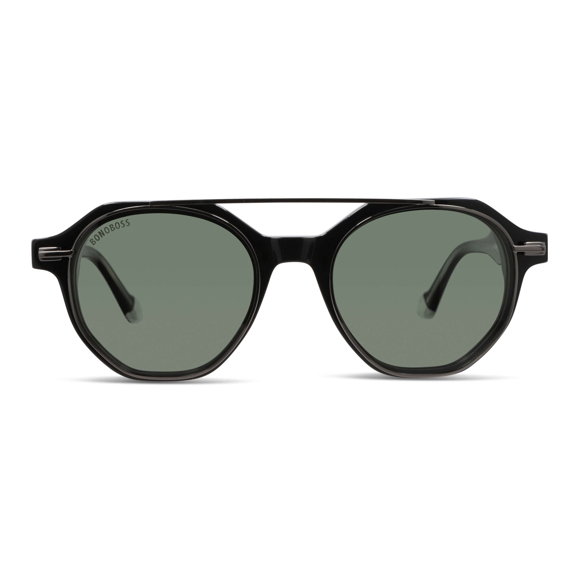 Frontal Hermes lentes de lectura mujer tono negro bio-acetato #color_negro