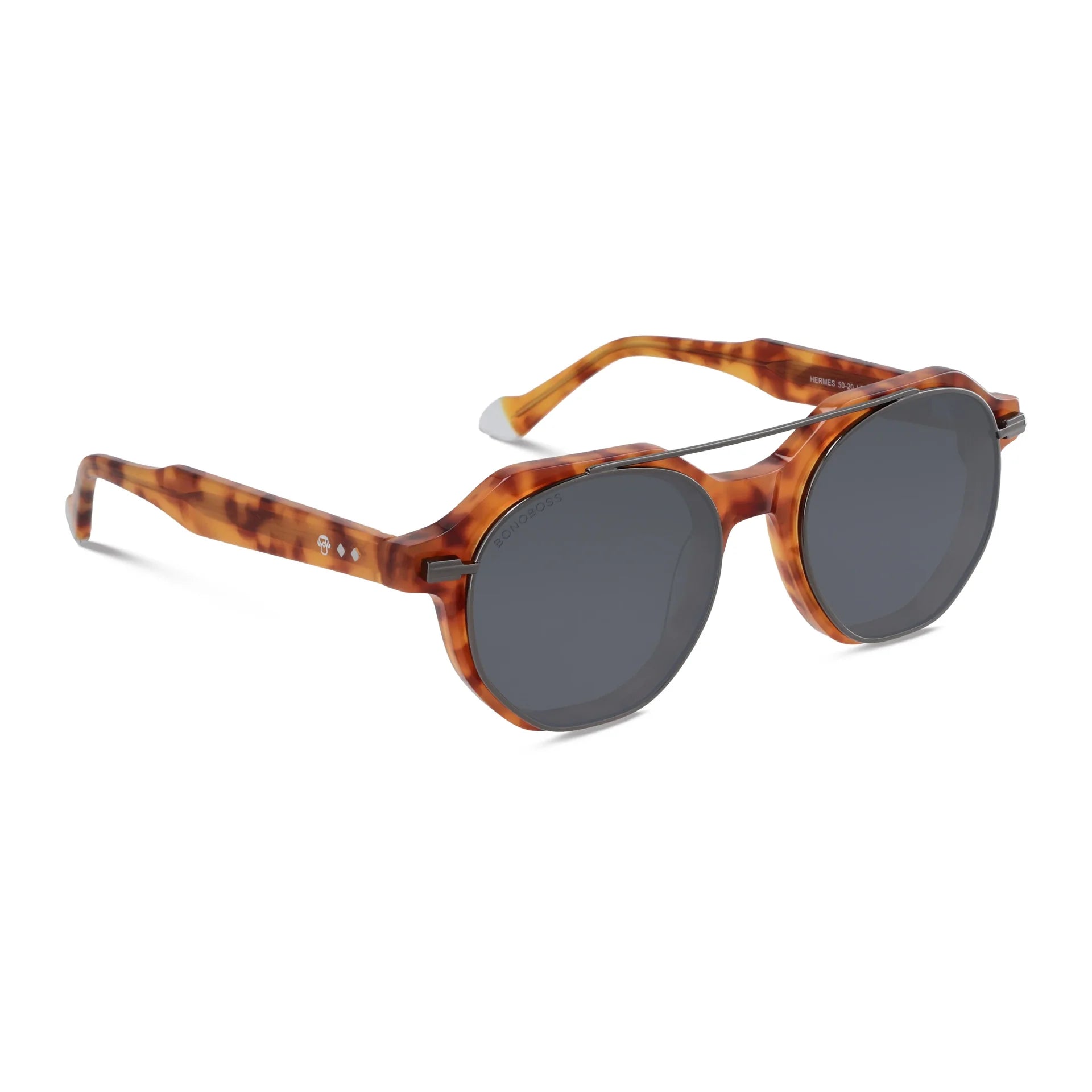Vista frontal de Hermes lentes filtro azul color naranja para mujer #color_naranja