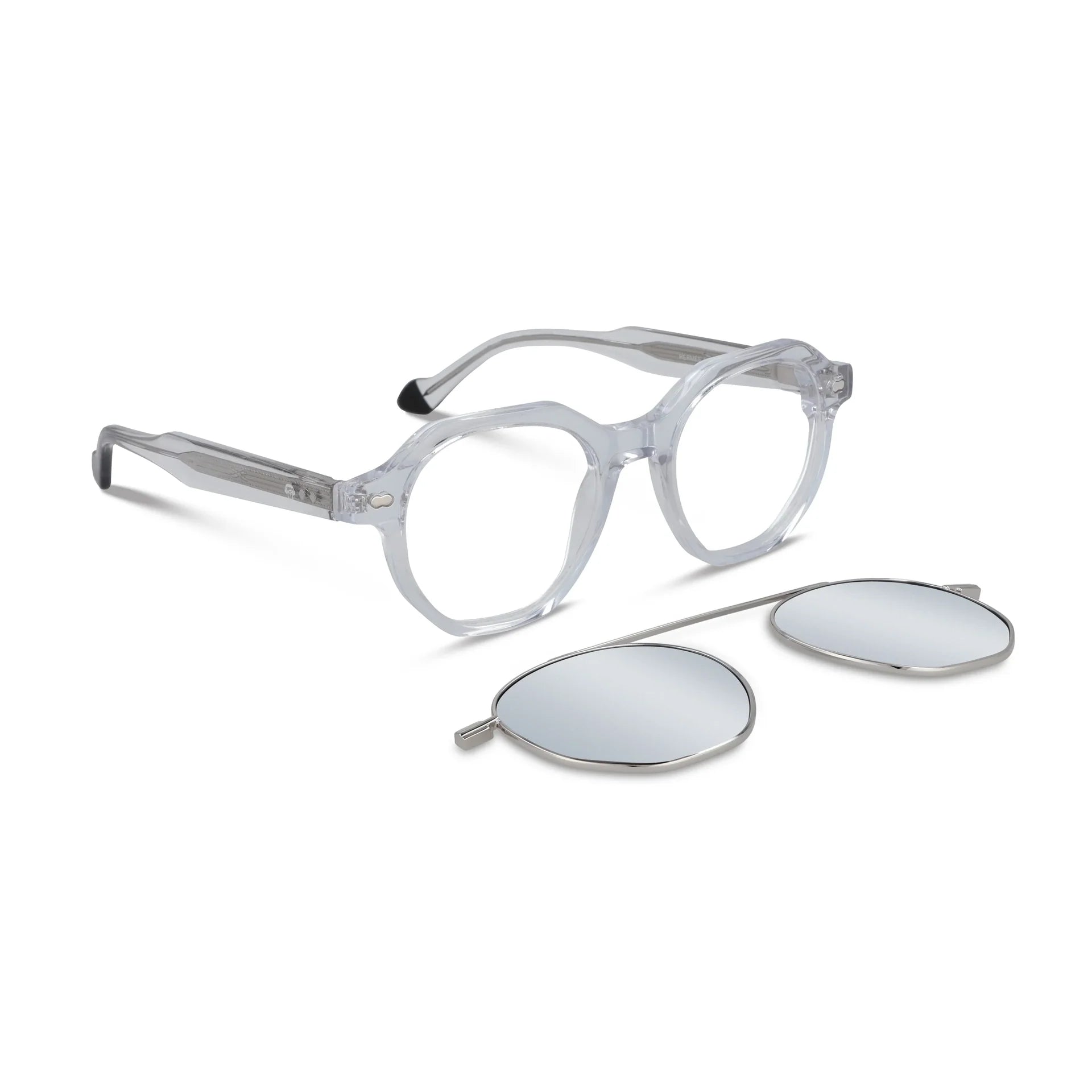 Hermes lentes de lectura hombre transparente diseño frontal #color_transparente