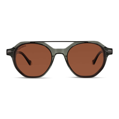 Vista frontal Hermes lentes con filtro azul color tono verde #color_verde
