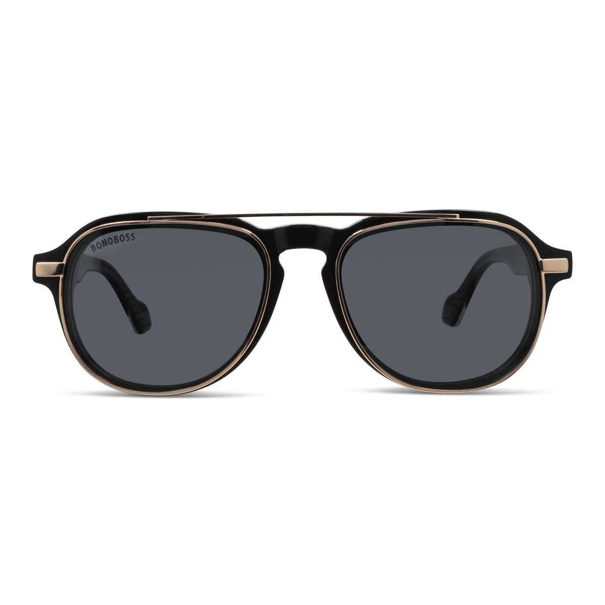 Cronos lentes polarizados negro vista frontal para hombre y mujer #color_negro