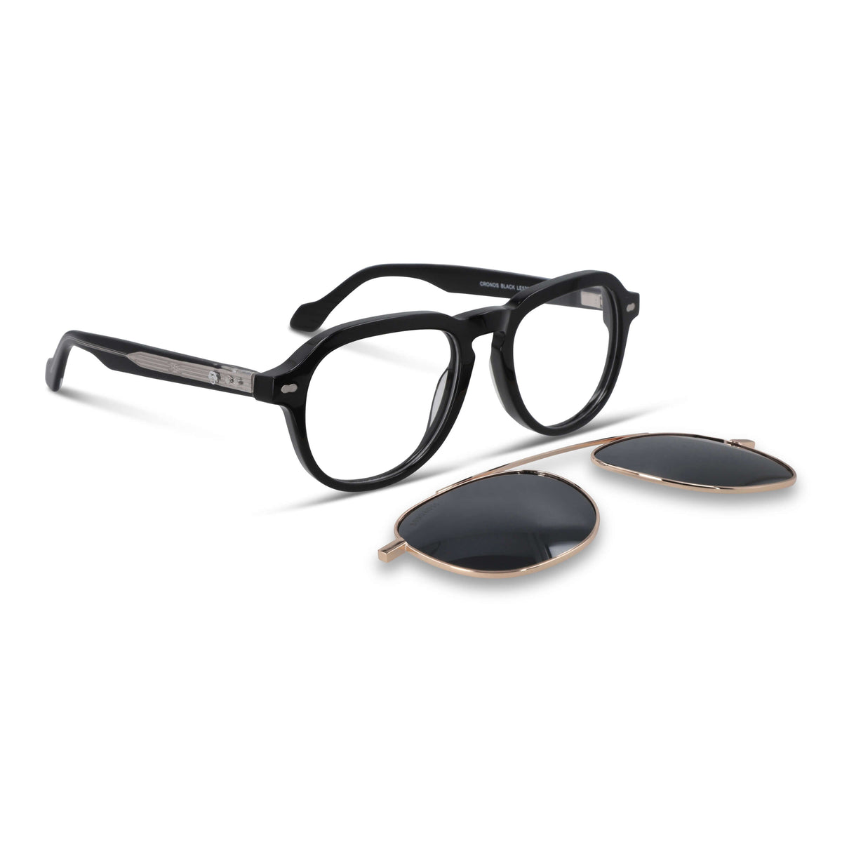 Cronos anteojos de sol negro diseño frontal para hombre y mujer  #foto_frontal #color_negro