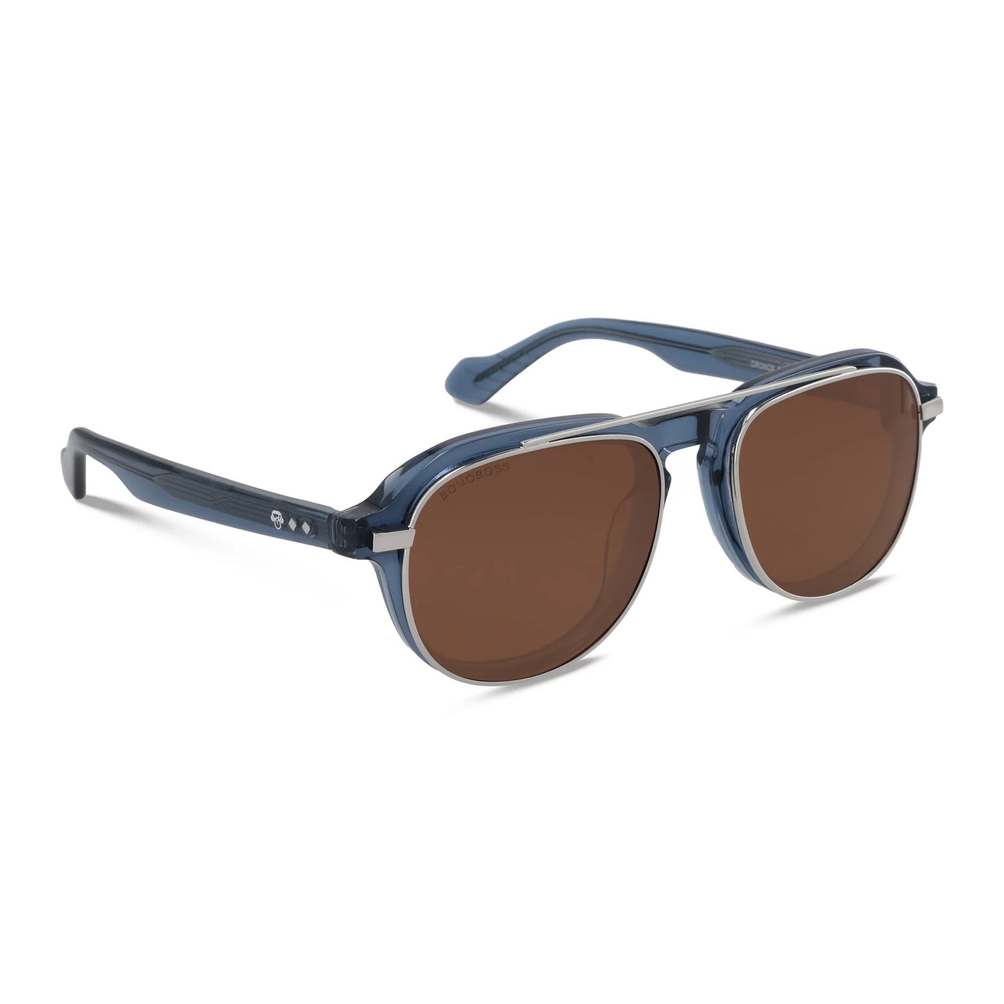 Azul Cronos lentes de lectura hombre vista de frente #color_azul