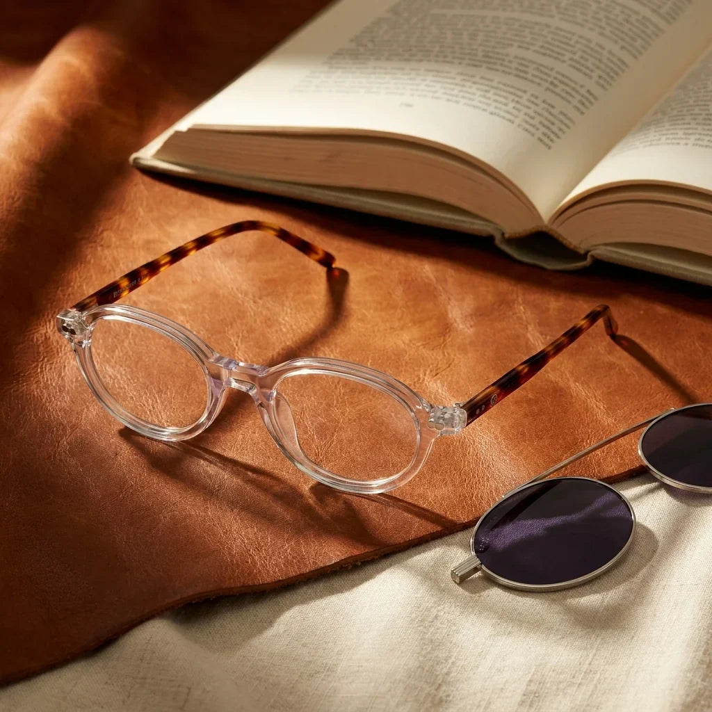 Bonoboss Capri Clip Sol Transparente - producto sobre cuero premium libro detalle #editorial_armazon #color_transparente