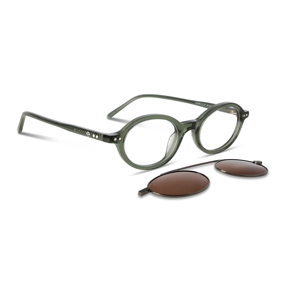 Lentes ópticos Capri Clip Sol Verde #color_verde #foto_frontal