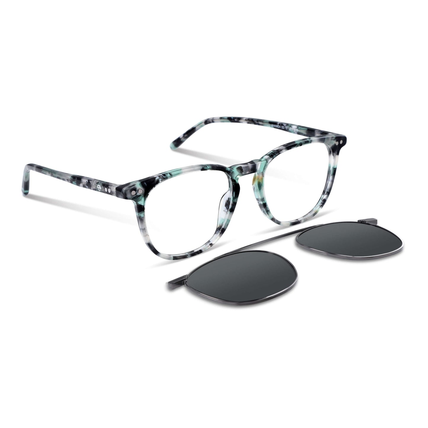 lentes opticos redondos para hombre y mujer con clip de sol polarizado marca bonoboss sustentable mayorista de opticas #color_camo