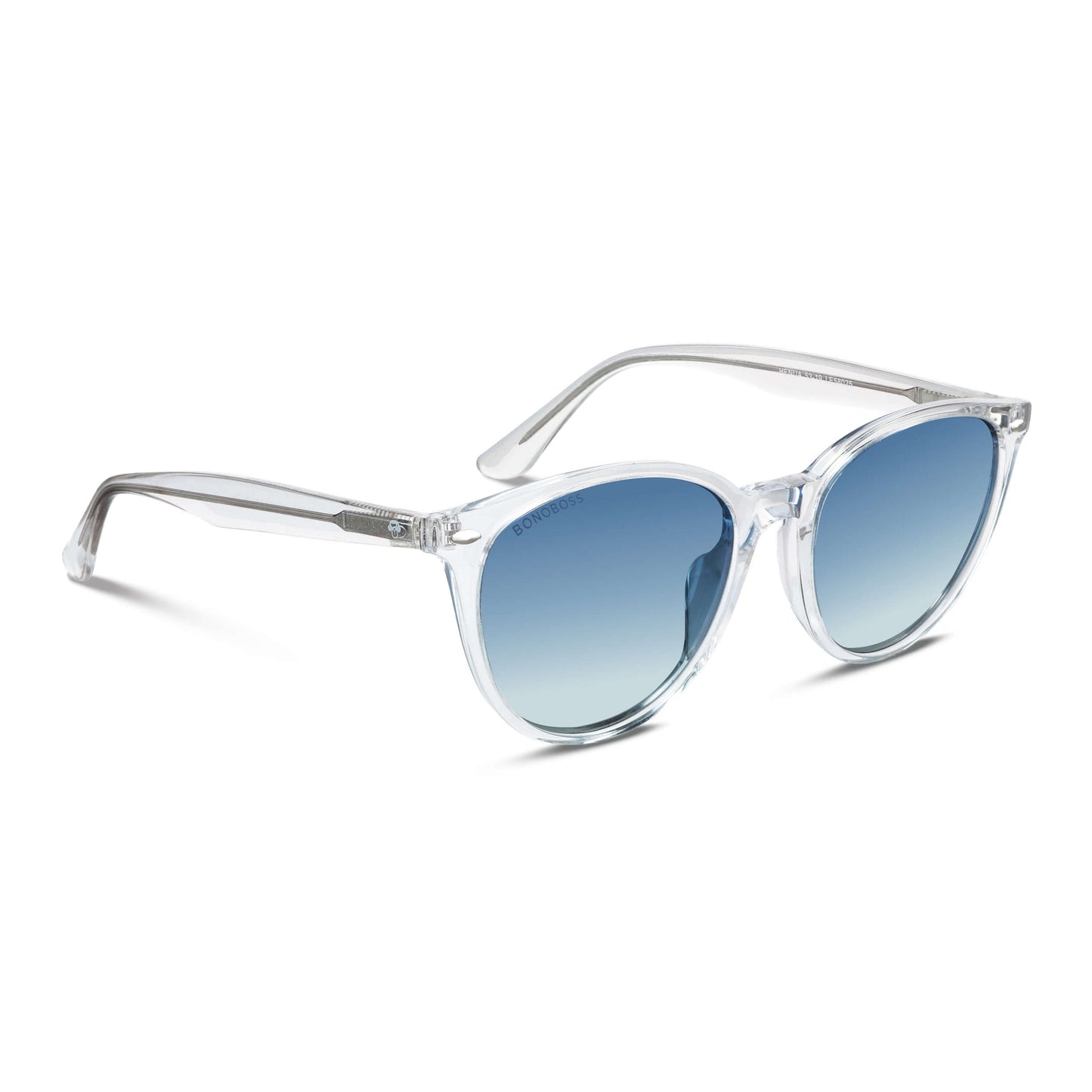 Henua anteojos de sol marco transparente de frente con madera natural #color_transparente
