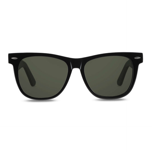 lentes de sol polarizados ovalados para hombre y mujer modelo wayfarer de rayban g15 distribuidor mayorista de opticas sustentable reciclado plastico #color_negro