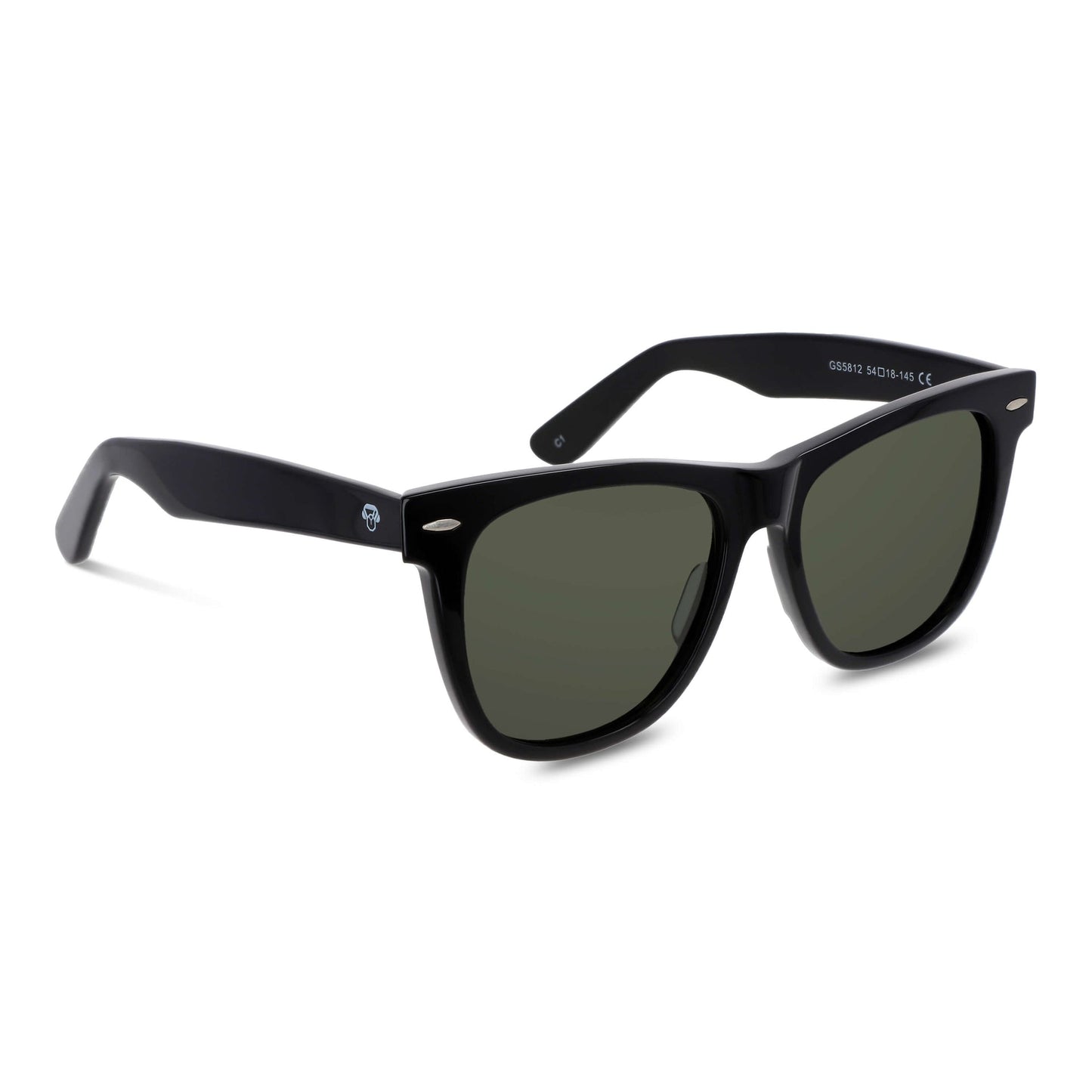 Valencia en negro lentes polarizados de frente patas de madera #color_negro
