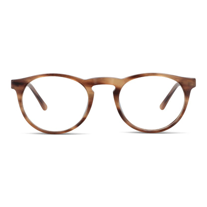 anteojos opticos redondos pequeños para mujer hombre y niños en material sustentable #color_brown