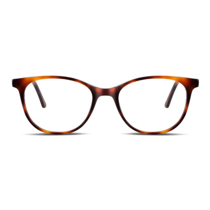 Sofia anteojos ópticos carey tortoise diseño frontal para mujer #color_carey